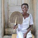 Bolgatanga Fan Natural and Black L