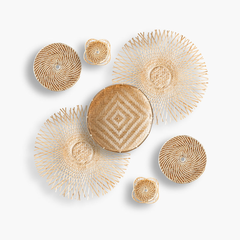 Alyssa Bamboo & Rattan Baskets - Set of 7